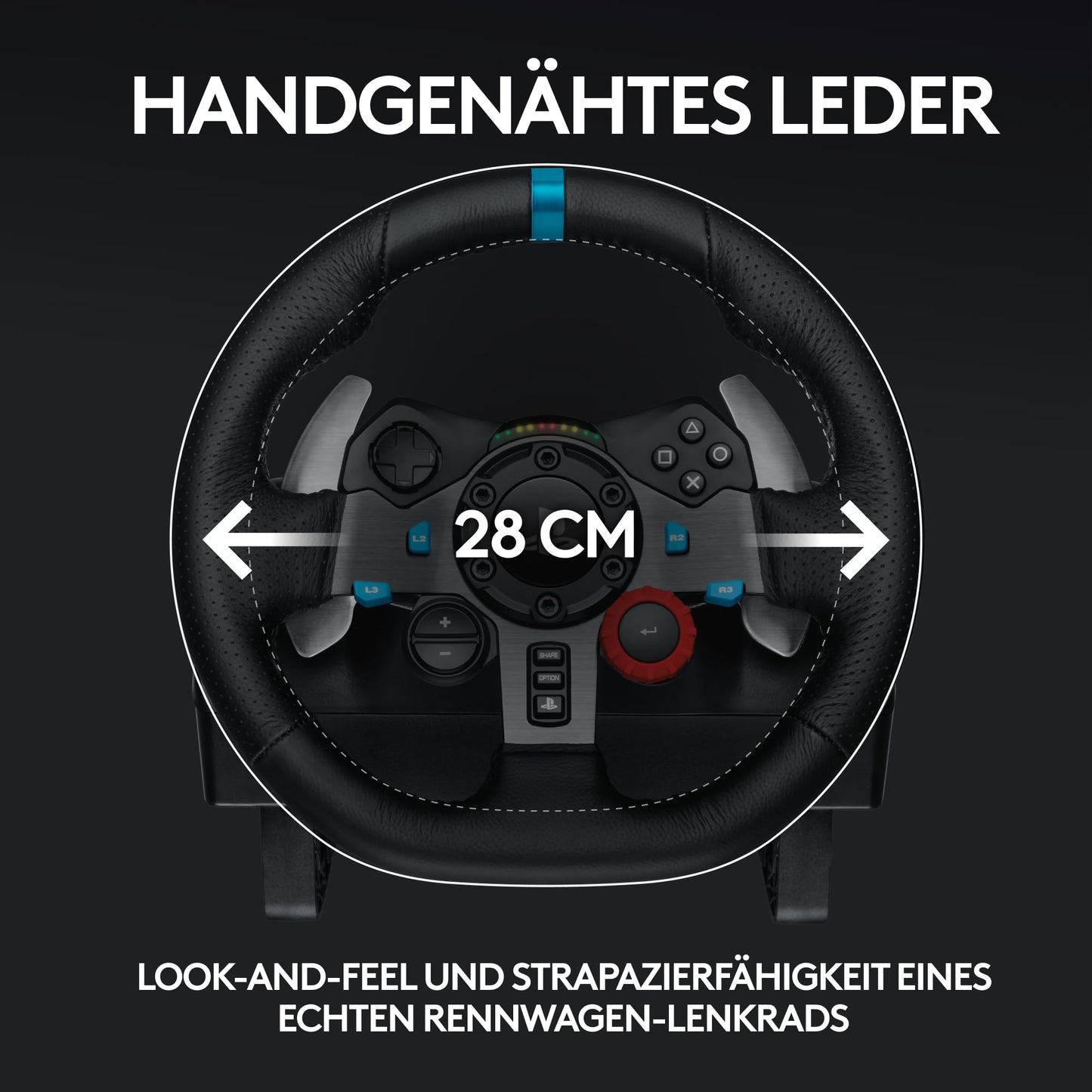 👉 Gaming-Rennlenkrad mit Force-Feedback – Zweimotorig, 900° Lenkbereich, Lederlenkrad, verstellbare Edelstahl-Bodenpedale, kompatibel mit Konsole & PC, Schwarz