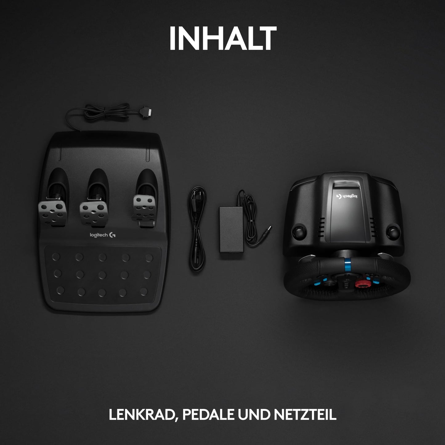 👉 Gaming-Rennlenkrad mit Force-Feedback – Zweimotorig, 900° Lenkbereich, Lederlenkrad, verstellbare Edelstahl-Bodenpedale, kompatibel mit Konsole & PC, Schwarz