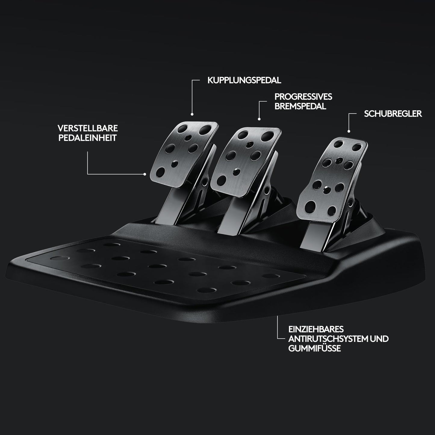 👉 Gaming-Rennlenkrad mit Force-Feedback – Zweimotorig, 900° Lenkbereich, Lederlenkrad, verstellbare Edelstahl-Bodenpedale, kompatibel mit Konsole & PC, Schwarz