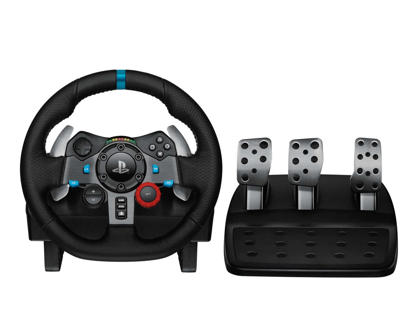 👉 Gaming-Rennlenkrad mit Force-Feedback – Zweimotorig, 900° Lenkbereich, Lederlenkrad, verstellbare Edelstahl-Bodenpedale, kompatibel mit Konsole & PC, Schwarz
