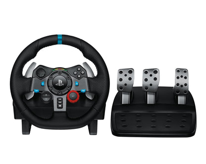 👉 Gaming-Rennlenkrad mit Force-Feedback – Zweimotorig, 900° Lenkbereich, Lederlenkrad, verstellbare Edelstahl-Bodenpedale, kompatibel mit Konsole & PC, Schwarz